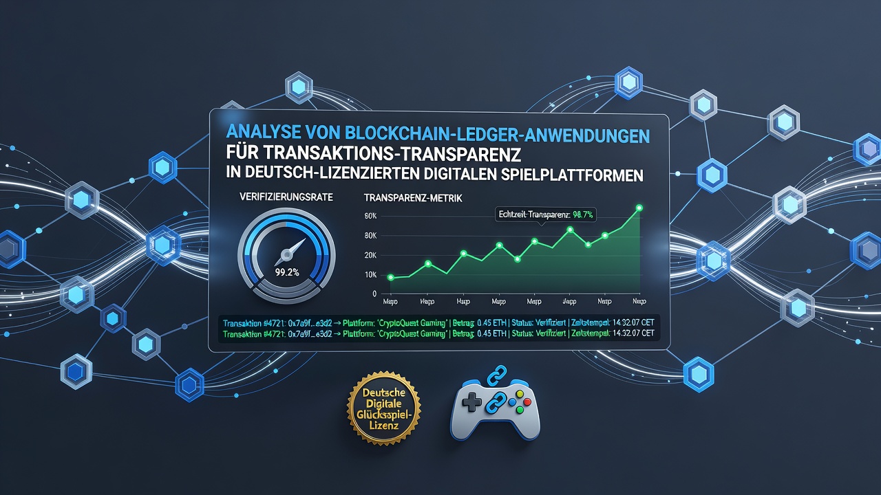Visualisierung einer Blockchain-Ledger-Struktur mit Transaktionsketten in einem digitalen Gaming-Kontext