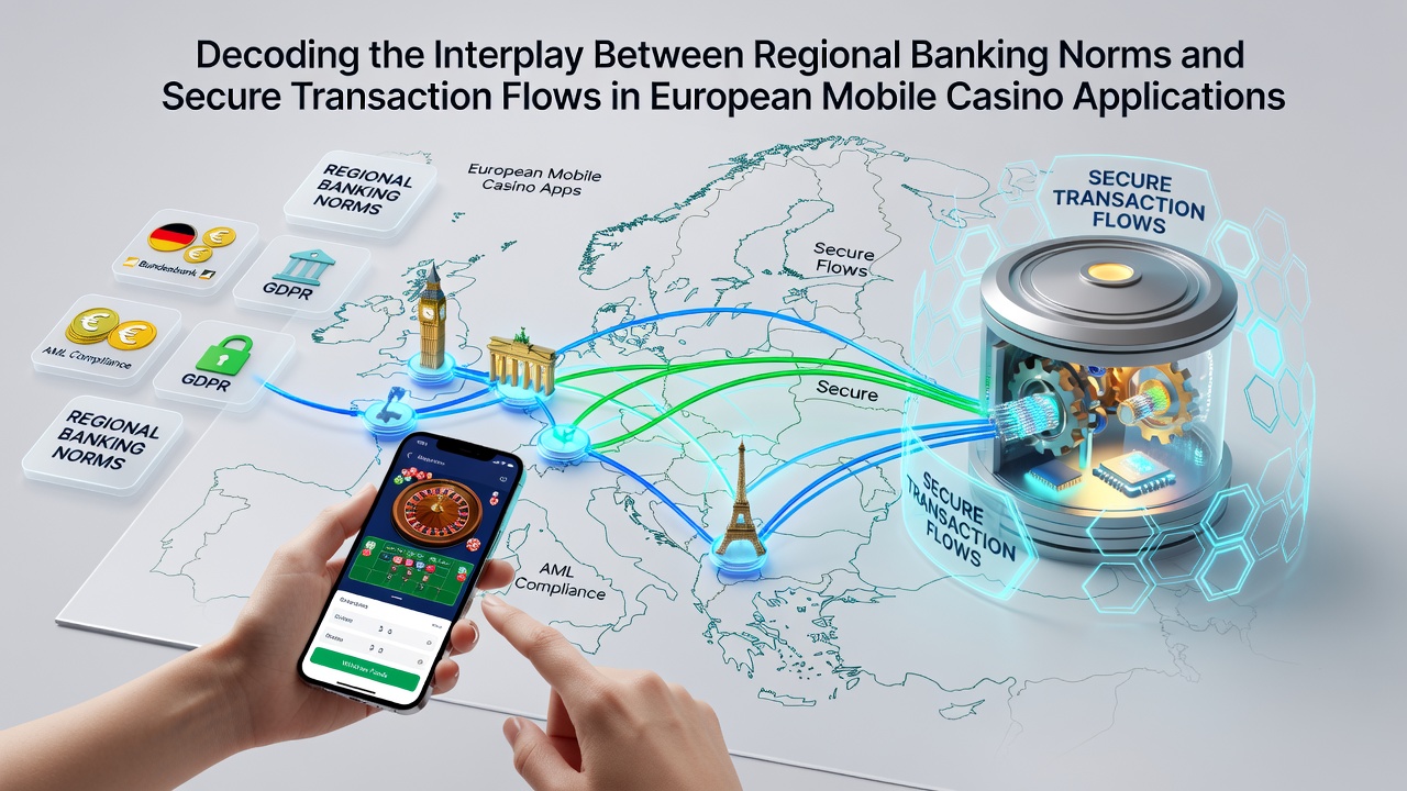 Illustration der Integration regionaler Banknormen in sichere Transaktionssysteme für mobile Casino-Anwendungen in Europa