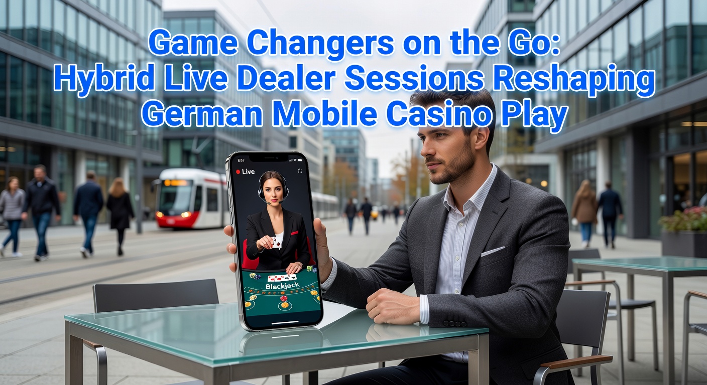 Smartphone mit Live-Dealer-Session im mobilen Casino, das eine hybride Spielumgebung zeigt